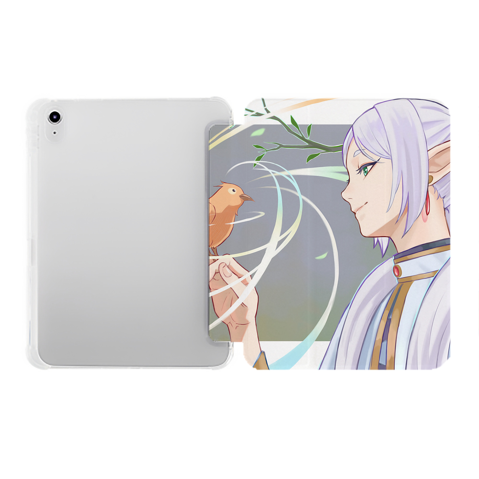 （画像用） 葬送のフリーレン Frieren IPad ケース ペン収納付き 三つ折りスタンド PUレザー×シリコン 対応機種9.5/10.5/10.9インチ